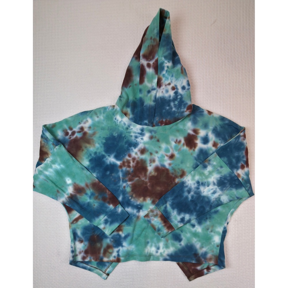 Earthbound Trading Co Hoodie Women S Blue Tie Dye Crossover Back Excellent